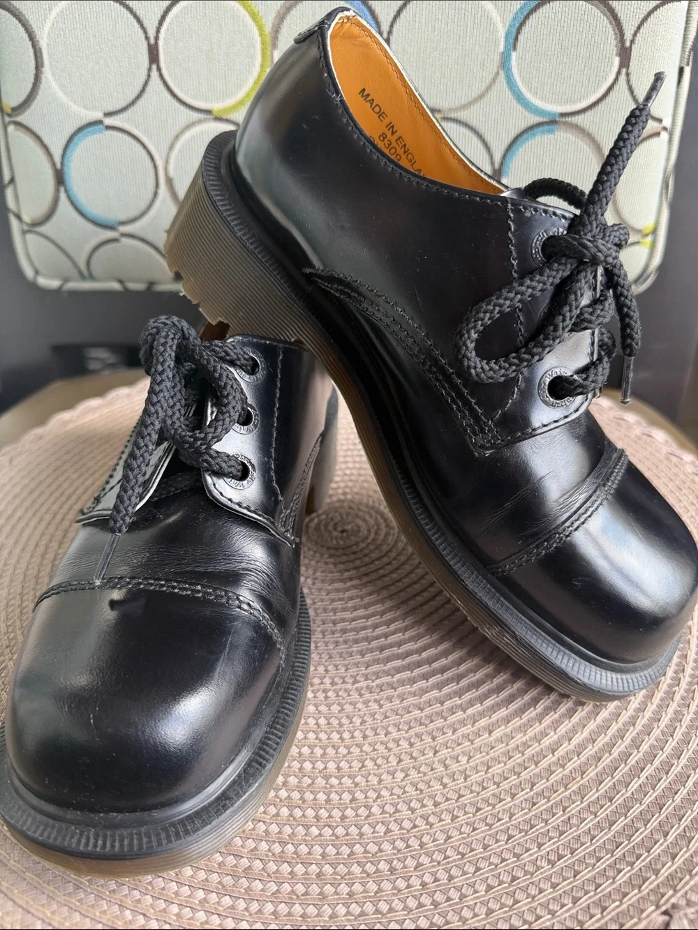 Dr. Martens Kids Black Leather Lace-Up Dress Shoes Size 3